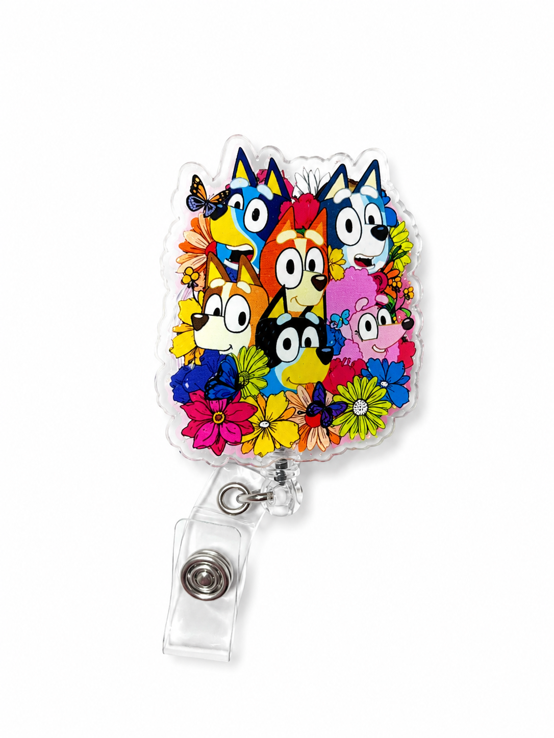 Bluey and friends badge reel