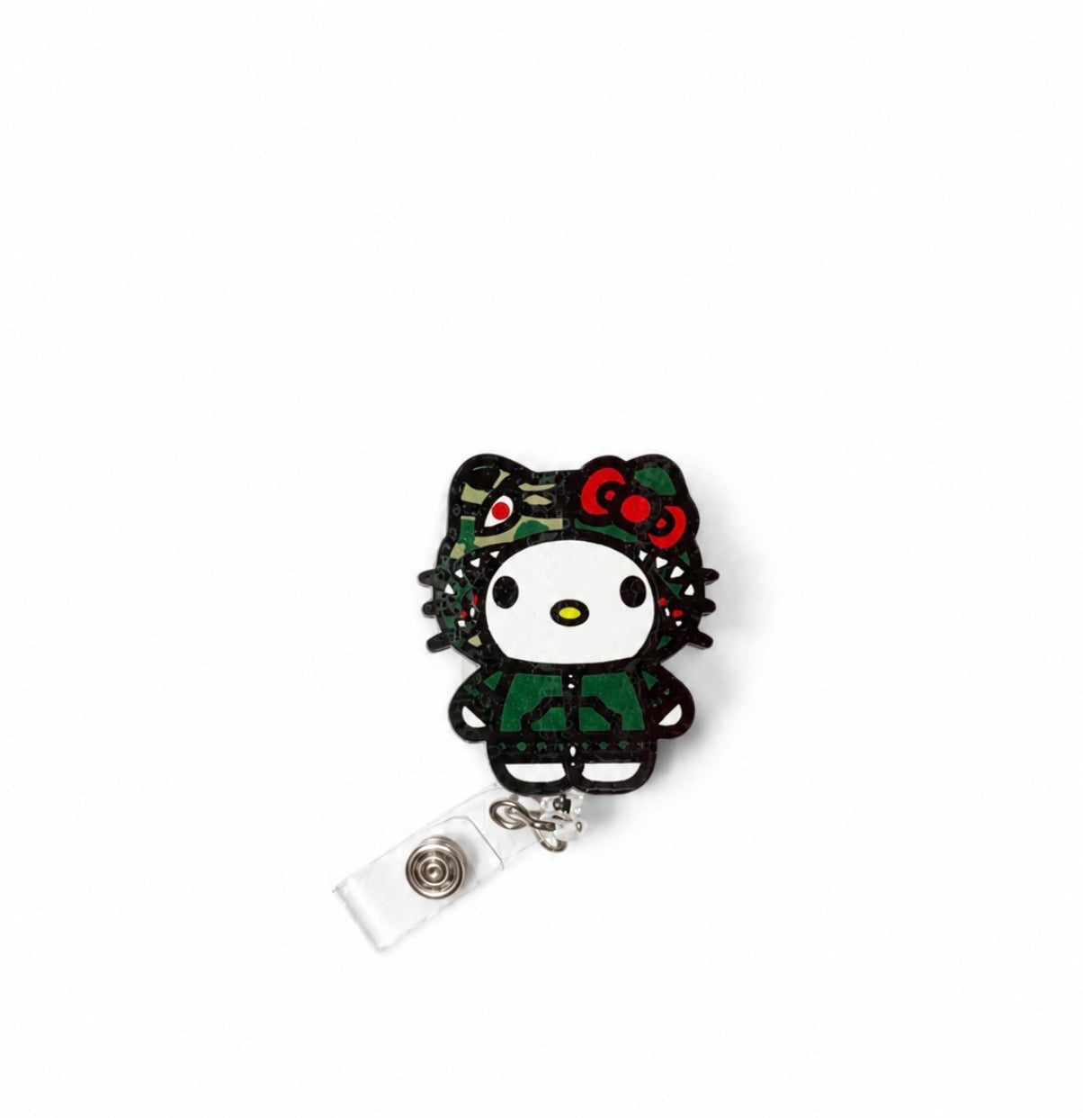 Army Fatigue Hello Kitty Badge Reel